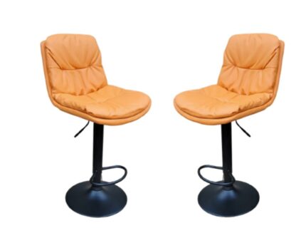 Soft Padded Perla Black Based Bar Stool